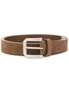 Brunello Cucinelli Men's Solid Suede Belt In Brown
