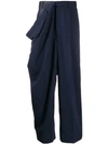 HED MAYNER HED MAYNER DRAPED TROUSERS - BLUE
