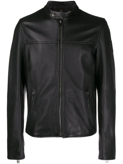 Belstaff Zip-up Leather Jacket In Black