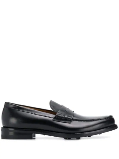 Doucal's Low-heel Loafers In Black