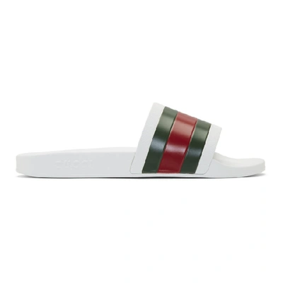 Gucci White Pursuit Slides