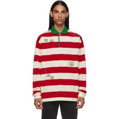 Gucci Striped Rugby Shirt - 红色 In Red