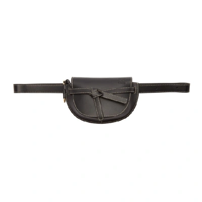 Loewe Mini Gate Calfskin Leather Belt Bag In Black