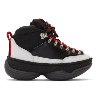 Alexander Wang A1 Hiker Leather And Canvas Ankle Boots In Black,white,red