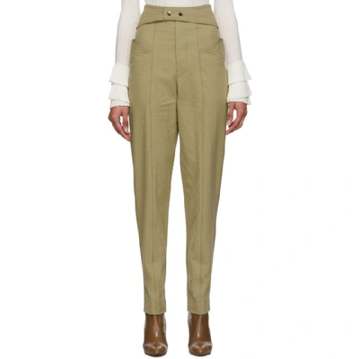 Isabel Marant Lixy Belted High-rise Tapered Trousers In Neutrals