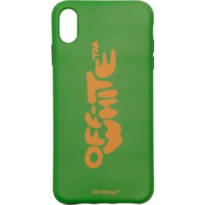 Off-white Green Bubble Font Iphone Xs Max Case In 4019 Gr/ora