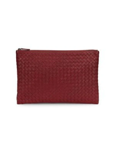 Bottega Veneta Leather Pouch In Carrarami