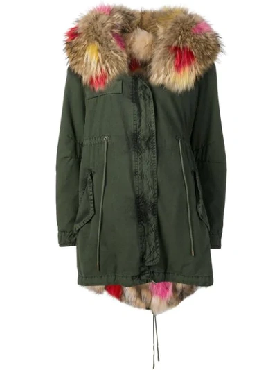 Mr & Mrs Italy Fur Trimmed Parka In Green
