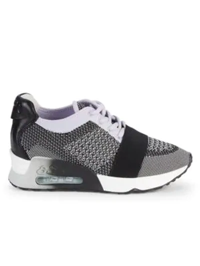 Ash Lacey Platform Sneakers In Black Grey Lavender