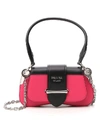 Prada Small Sidonie City Leather Shoulder Bag In Multi