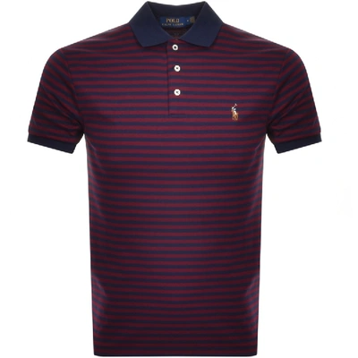 Polo Ralph Lauren Slim-fit Striped Cotton-jersey Polo Shirt In Navy