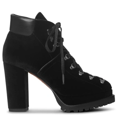 Alaïa Velvet Trecking Boots In Black