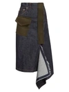 SACAI Asymmetric Denim Midi Skirt