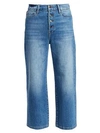 FRAME Ali Exposed Button Wide Crop Jeans