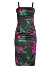 MILLY Dayna Floral On Satin Sheath Dress