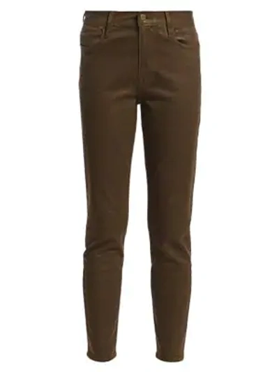 Frame Le High Skinny Coated Jeans In Military Coated