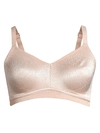 Wacoal Back Appeal Wirefree Jacquard Lace Bra In Rose Dust