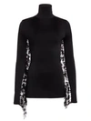 PROENZA SCHOULER Feather Fringe Jersey Turtleneck