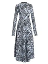 PROENZA SCHOULER Long-Sleeve Animal-Print Midi Dress