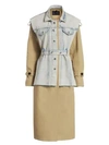 PROENZA SCHOULER Trench Coat with Removable Belted Denim Waistcoat