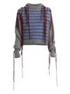 LOEWE Wool & Alpaca-Blend Cropped Woven Fringe Sweater