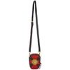 VERSACE VERSACE RED BONDAGE PRINT CROSSBODY BAG