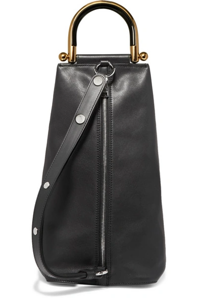 Jw Anderson Wedge Leather Shoulder Bag In Black