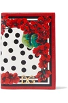 DOLCE & GABBANA PRINTED TEXTURED-LEATHER PASSPORT COVER
