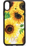 DOLCE & GABBANA FLORAL-PRINT TEXTURED-LEATHER IPHONE X AND XS CASE