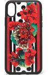 DOLCE & GABBANA EMBELLISHED TEXTURED-LEATHER IPHONE X CASE