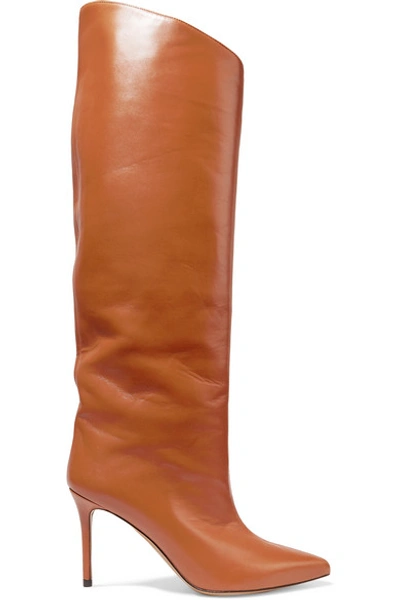 Alexandre Vauthier Alex Leather Knee Boots In Tan