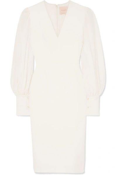 Roksanda Essi Tulle-trimmed Crepe Midi Dress In Ivory