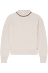 BRUNELLO CUCINELLI BEAD-EMBELLISHED RIBBED CASHMERE SWEATER