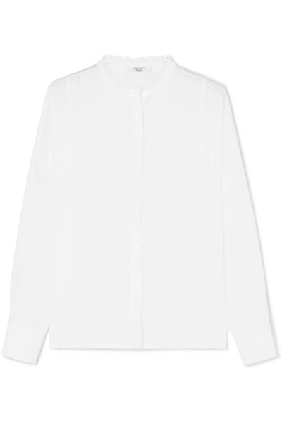 Atlantique Ascoli Ruffled Cotton-poplin Shirt In White