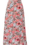 VERONICA BEARD DIANE FLORAL-PRINT SILK-BLEND CREPE DE CHINE MIDI SKIRT