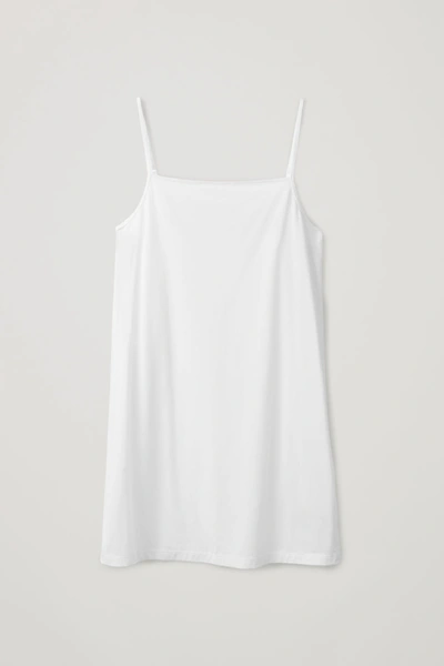 Cos Light Cotton Slip Dress In White