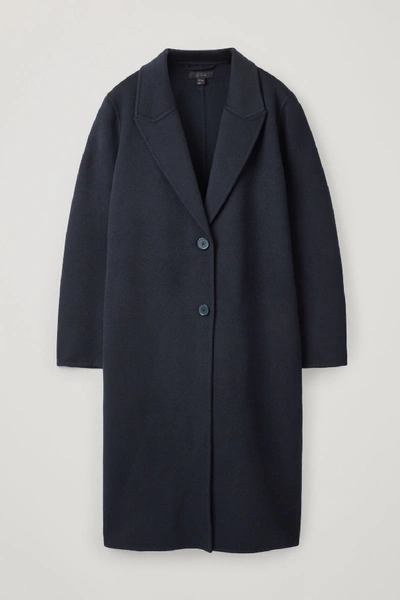 Cos Tailored Full-length Coat In Blue