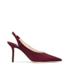 JIMMY CHOO IVY 85 Bordeaux Suede Slingback Heel,IVY85SUE S