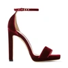 JIMMY CHOO MISTY 120 Bordeaux Velvet Platform Sandals,MISTY120VEL_S