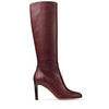 JIMMY CHOO TEMPE 85 Bordeaux Calf Leather Knee Boots,TEMPE85CLF_S