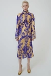 ACNE STUDIOS Floral-print midi dress Beige/blue