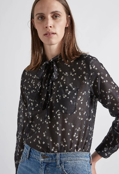Current Elliott The Darling Lili Tie Blouse In Star Ce
