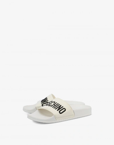 Moschino Logo Slides - 白色 In White