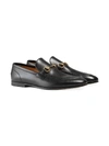 GUCCI BLACK JORDAAN LEATHER LOAFERS,406994BLM0012156650