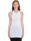 DRKSHDW RIB TANK TOPWEAR IN WHITE COTTON,11007301