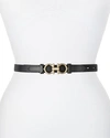 Ferragamo Gancini-buckle Leather Rolo Belt In Nero