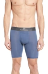 Tommy John Second Skin Gunmetal Waistband Boxer Briefs In Vintage Indigo