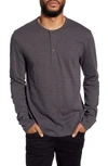 Vince Regular Fit Long Sleeve Henley Shirt In Slate
