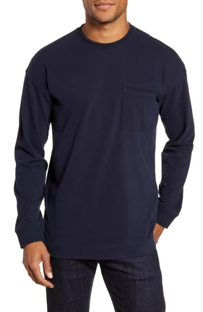 Ted Baker Speedin Long Sleeve Slim Fit Pocket T-shirt In Navy