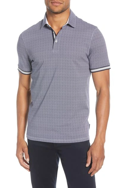 Ted Baker Beep Slim Fit Print Polo In Navy